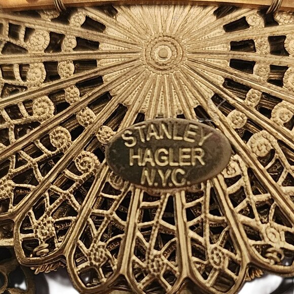 Stanley Hagler N.Y.C. Purple and Pink Flower Tree Brooch vintage - Picture 7 of 8